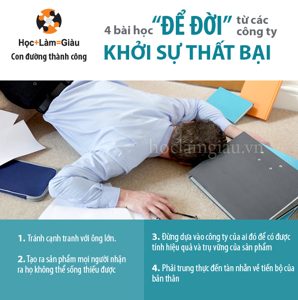 Bài học “để đời” từ các công ty khởi sự thất bại