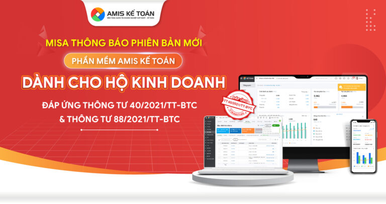 Phần mềm kế toán MISA sẵn sàng đáp ứng chế độ kế toán, thuế cho Hộ kinh doanh, cá nhân kinh doanh