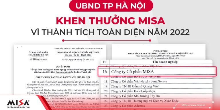 UBND TP Hà Nội khen thưởng MISA vì thành tích toàn diện năm 2022